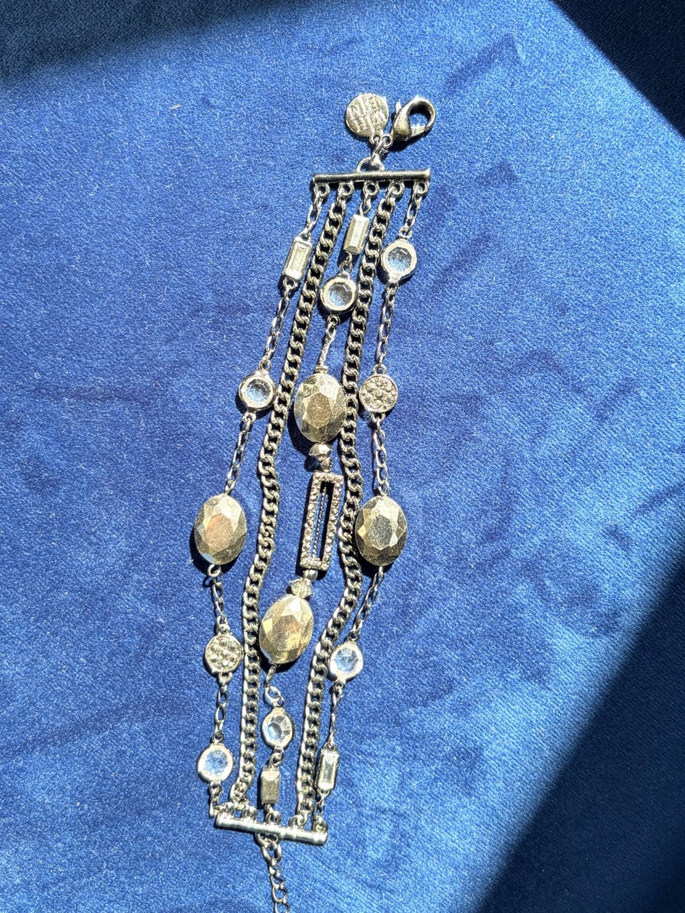 White House Black Market Gold and Clear Multi-Chain Bracelet